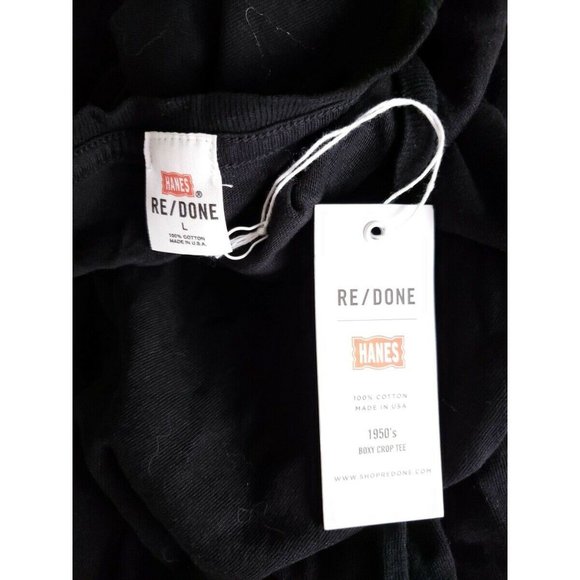 RE/DONE 1950s Boxy Cotton Ribbed Knit Trim Tee - Picture 6 of 7